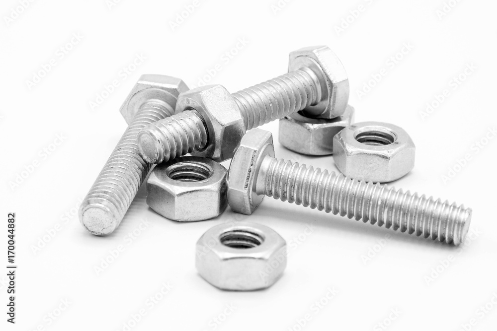 nuts and bolts isolated on white background nuts and bolts isolated on white background