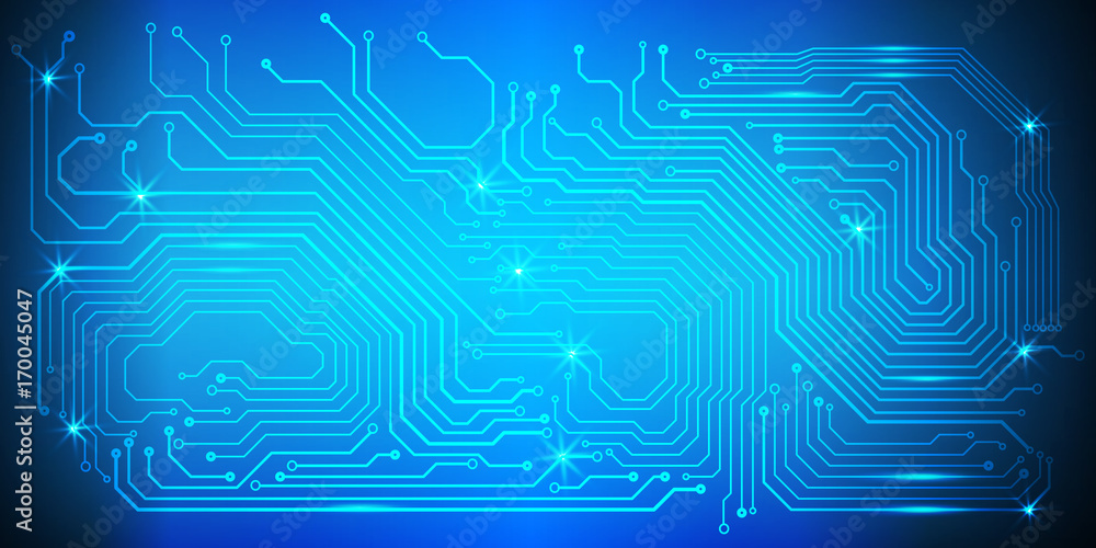 Blue Hi Technology Circuit Board Modern Idea Concept Vector Background Blue Hi Technology Circuit Board Modern Idea Concept Vector Background