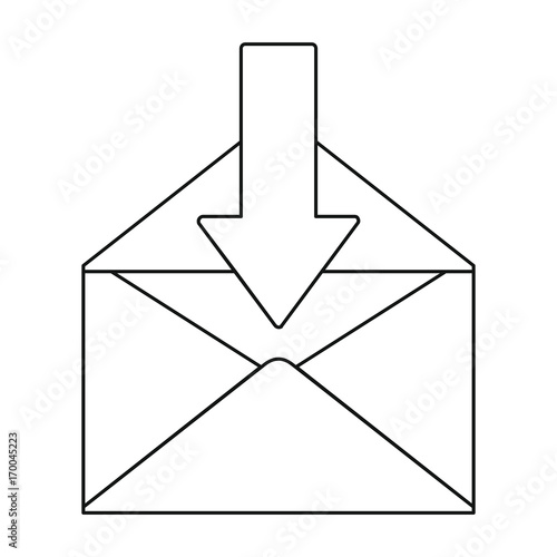 Mail icon in outline style vector illustration for design and web isolated