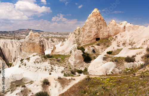 Cave town in the Red Valley. Cappadocia, Turkey.