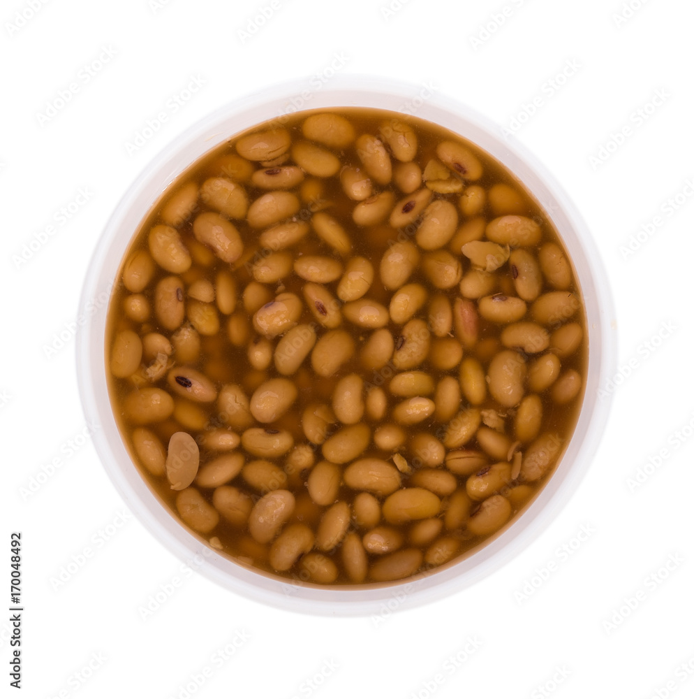 bowl of soy bean paste on white background