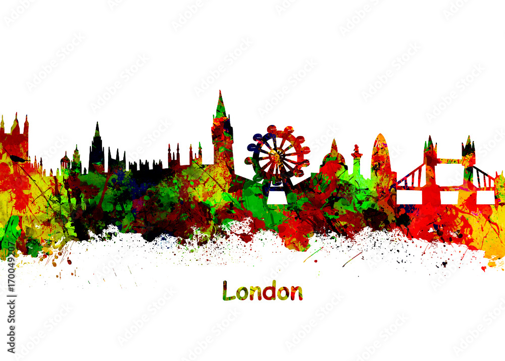 London Watercolor  skyline