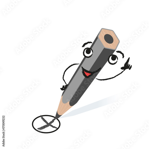 Stift mit Zeigefinger - Wahlkreuz - ankreuzen