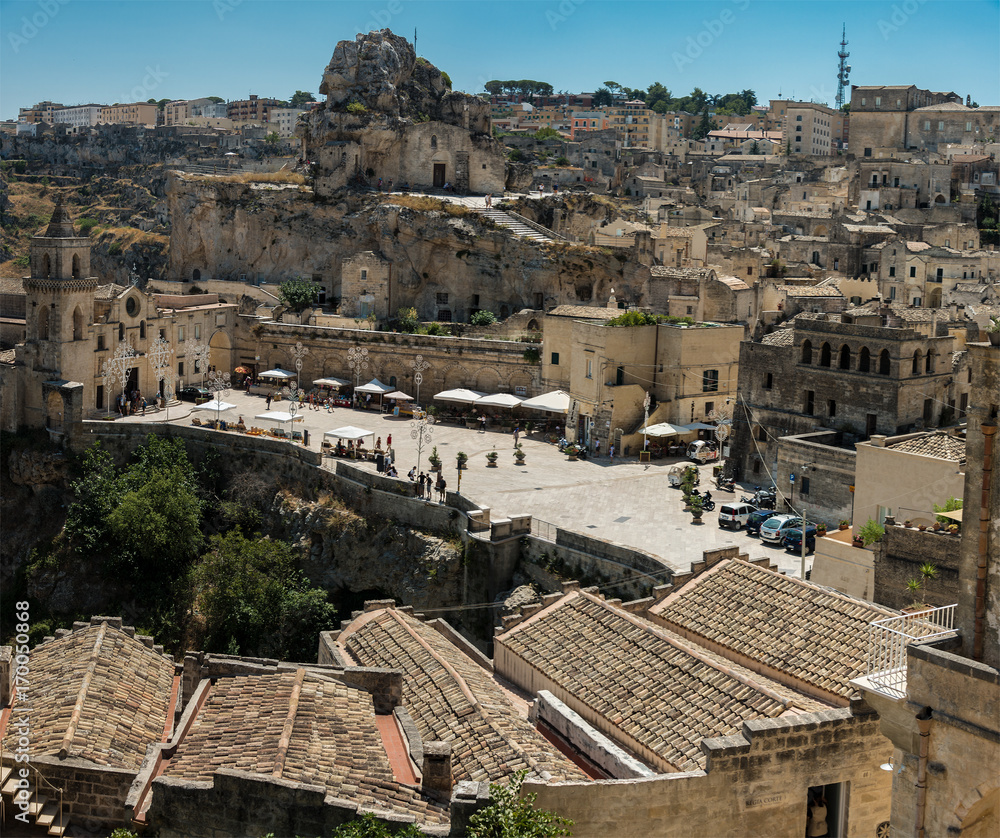 Blick auf Altstadt von Matera