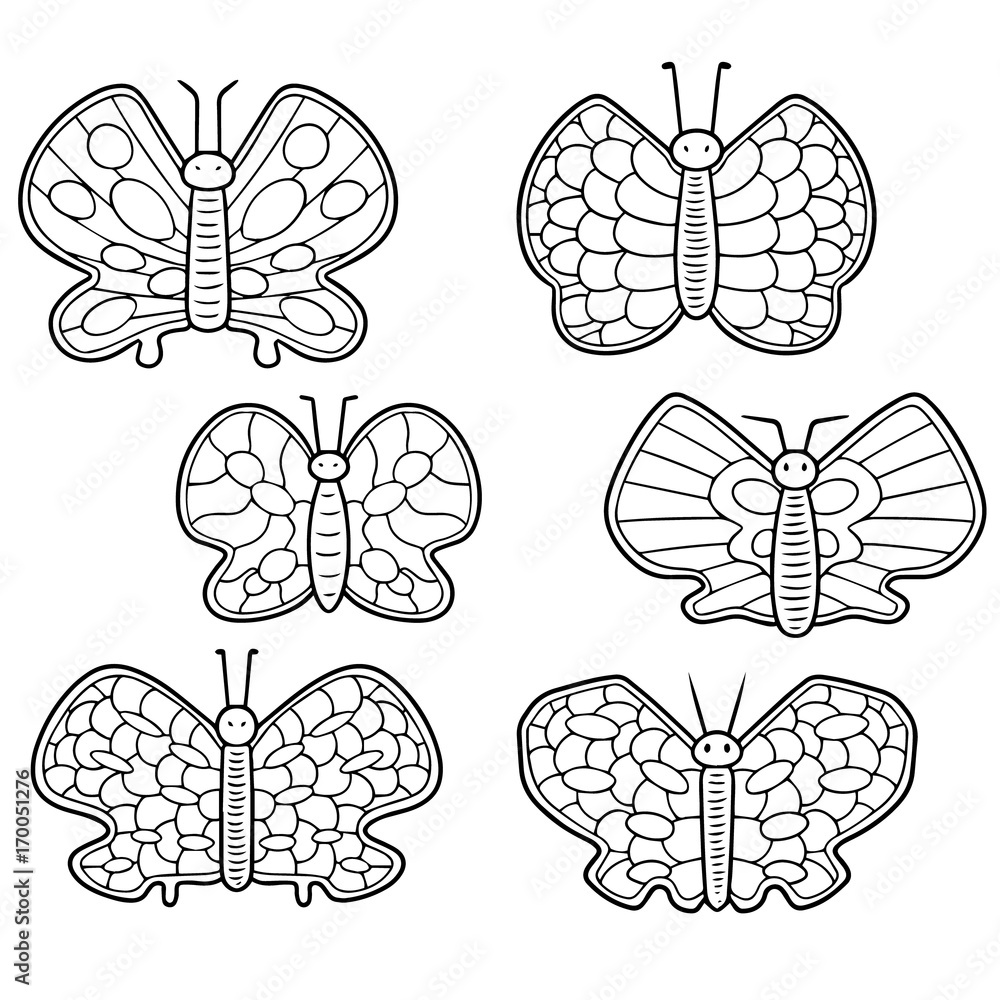 vector set of butterfly