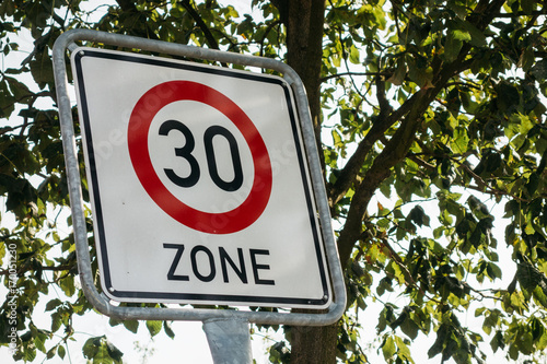 traffic limit sign with number 30