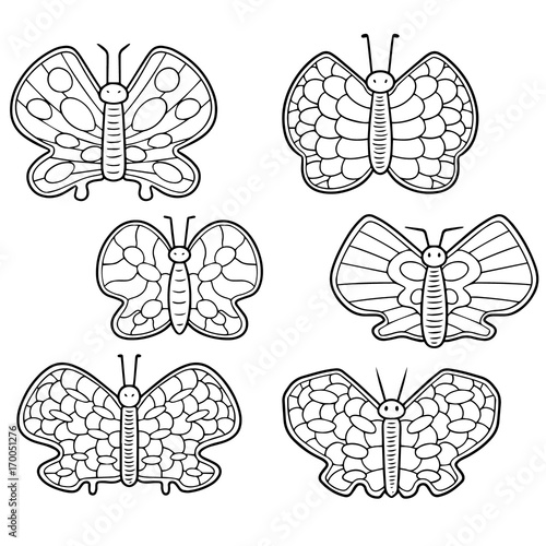vector set of butterfly