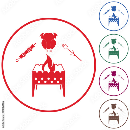 Brazier zephyr, kebab and chicken icon