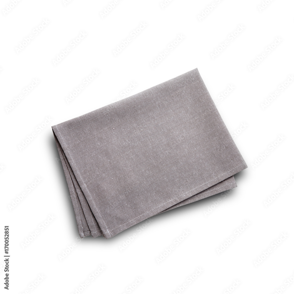 Tablecloth isolated. Napkin close up top view mock up for design. Place for text Tablecloth isolated. Napkin close up top view mock up for design. Place for text