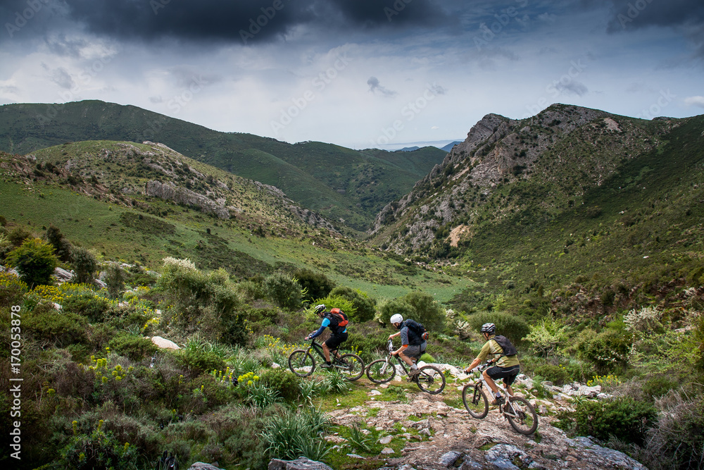 Obraz premium Sardinia between mountains and sea - Riding mountain bike