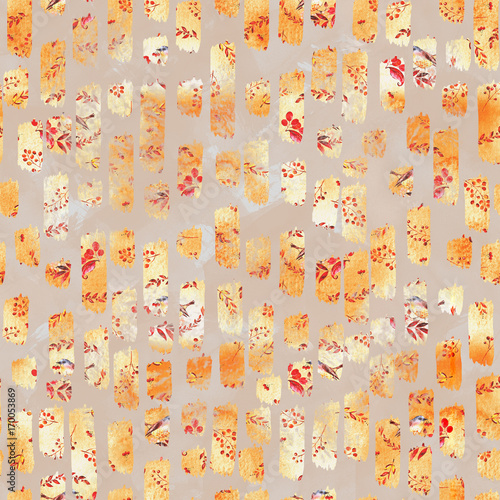 Abstract watercolor seamless pattern in autumn colors  