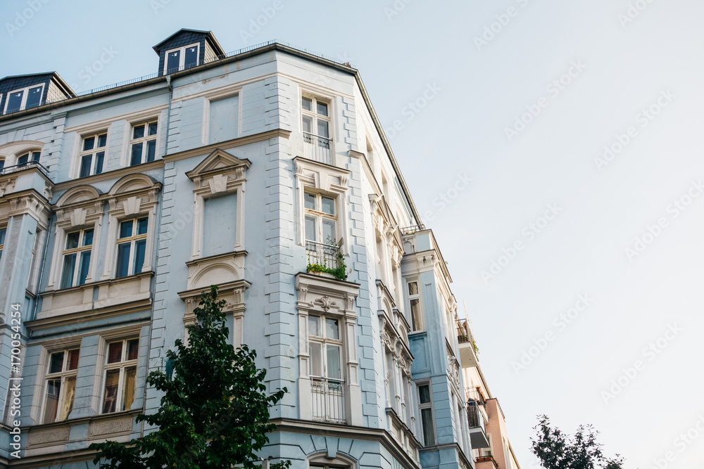 Naklejka premium luxury real estate corner building in germany