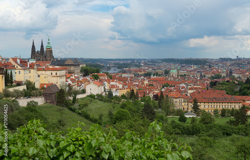 View of the castles of Prague from the hill