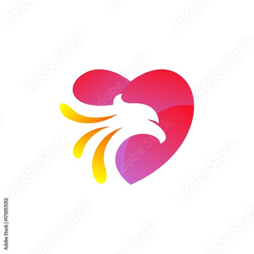 falcon love vector icon logo