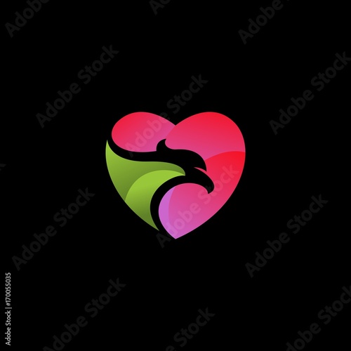 falcon love vector icon logo