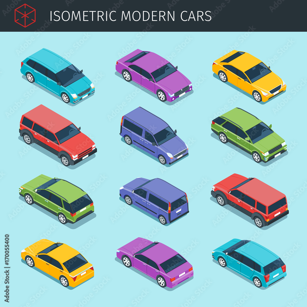 Isometric cars collection