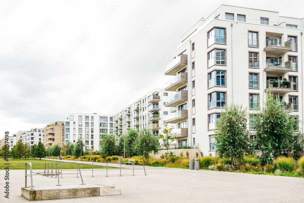 beautiful real estate houses in a modern park beautiful real estate houses in a modern park