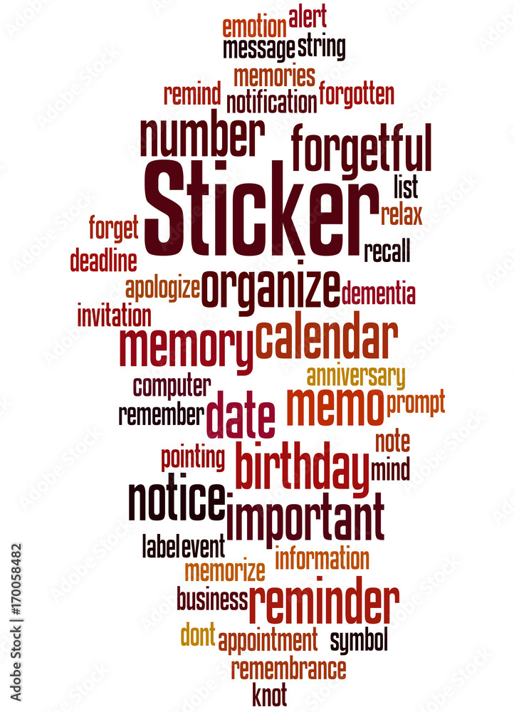 Obraz premium Sticker, word cloud concept 6