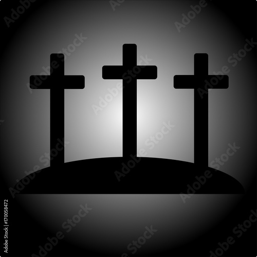 Simple calvary icon with three crosses vector EPS 10