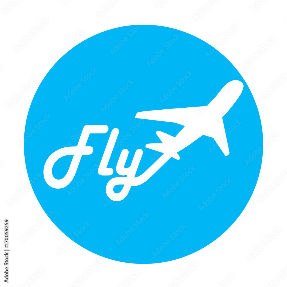 The airline logo on blue background The airline logo on blue background