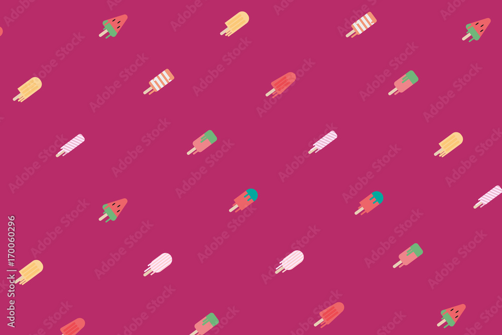 cute ice cream for summer.vector and illustration