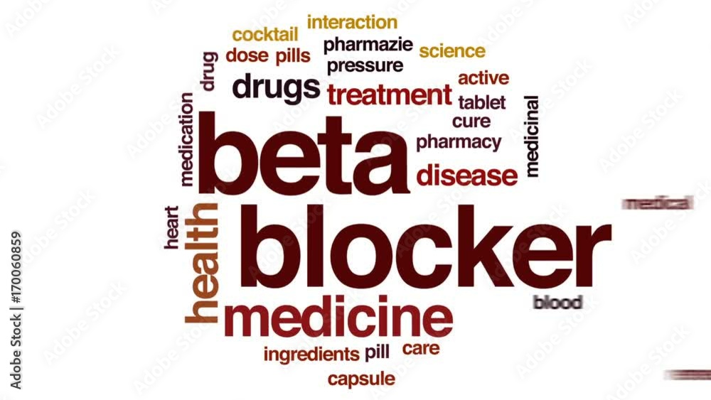 Beta blocker animated word cloud, text design animation. Beta blocker animated word cloud, text design animation.