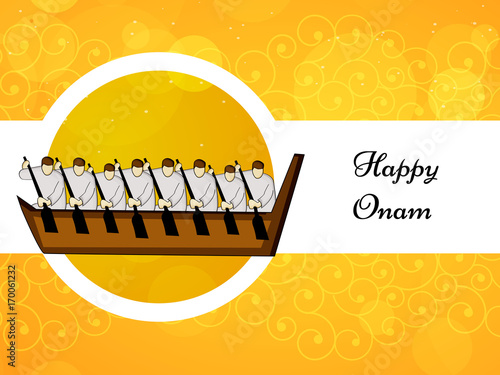 illustration of elements of Hindu Festival Onam Background