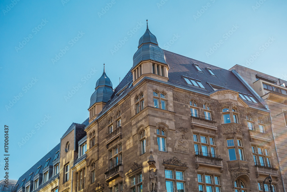 Obraz premium typical old marble complex with small tower