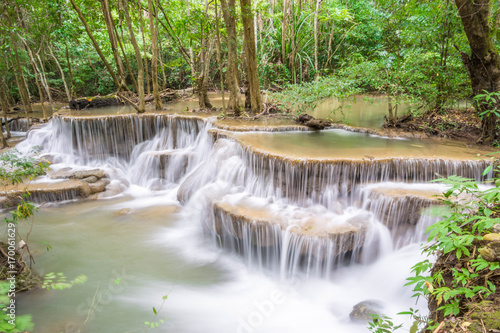 Huay Mae Kamin waterfall at Khuean Srinagarindra National Park kanchanaburi povince , Thailand 