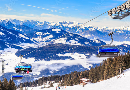 Ski lift.  Ski resort   Hopfgarten, Tyrol, Austria