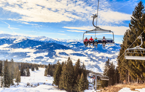 Ski lift. Ski resort Hopfgarten, Tyrol, Austria