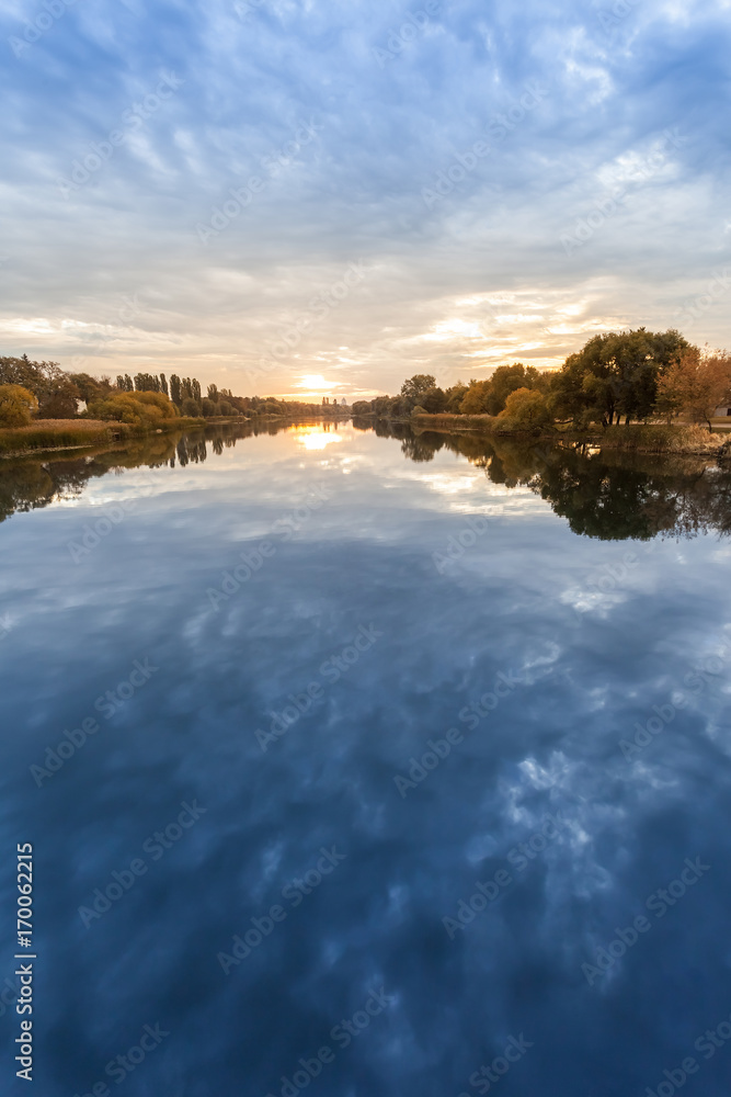 dawn on the autumn river