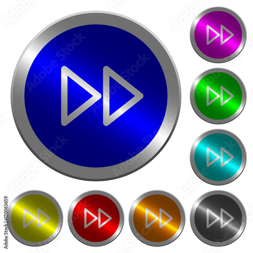 Media fast forward luminous coin-like round color buttons