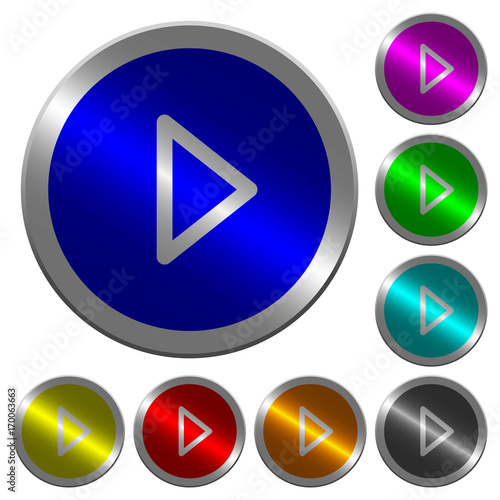 Free Download Media play luminous coin-like round color buttons - GFXLoad