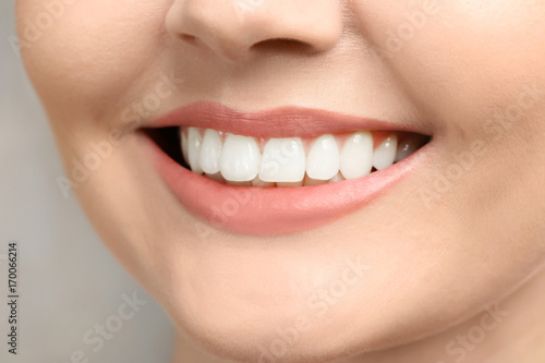 Young woman with healthy teeth  closeup
