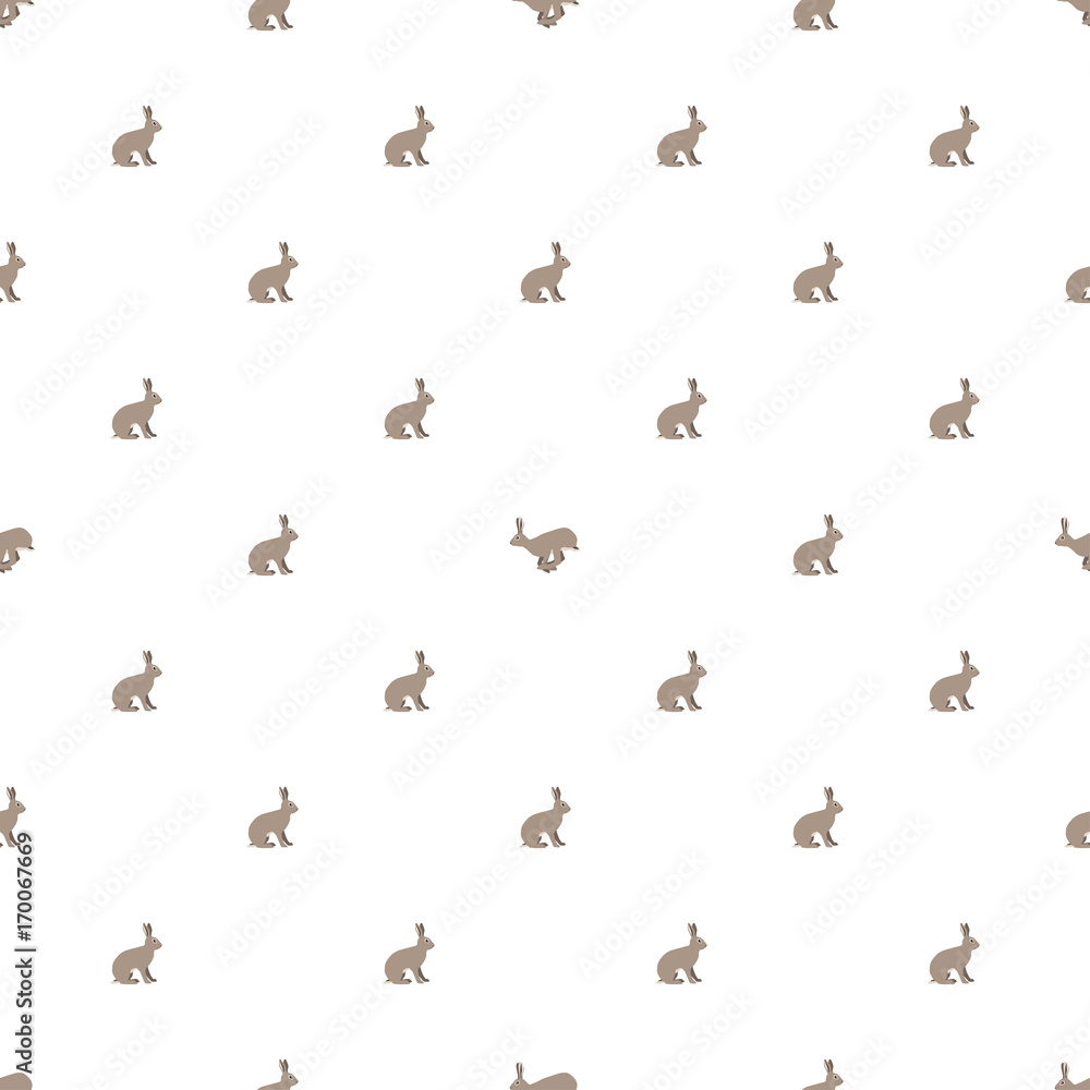Vector seamless pattern with hares on white background Vector seamless pattern with hares on white background