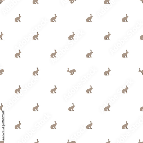 Vector seamless pattern with hares on white background © slybrowney