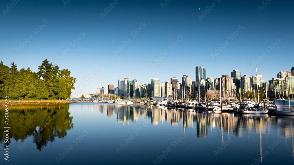 Reflections of Downtown Vancouver, seen from Stanley Park