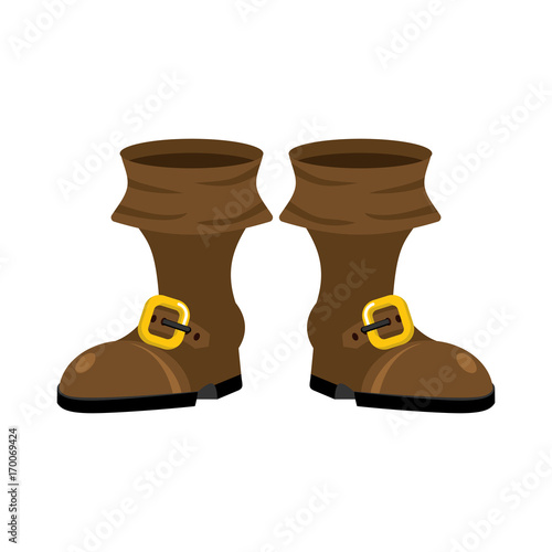pirate boots isolated. rover shoes. buccaneer Shoe