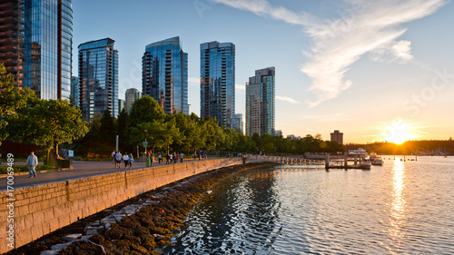 Coal Harbour Vancouver at sunset