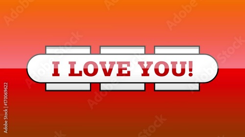 Launching casino slot machine with social media icons and stop three hearts with inscription I love you on red background