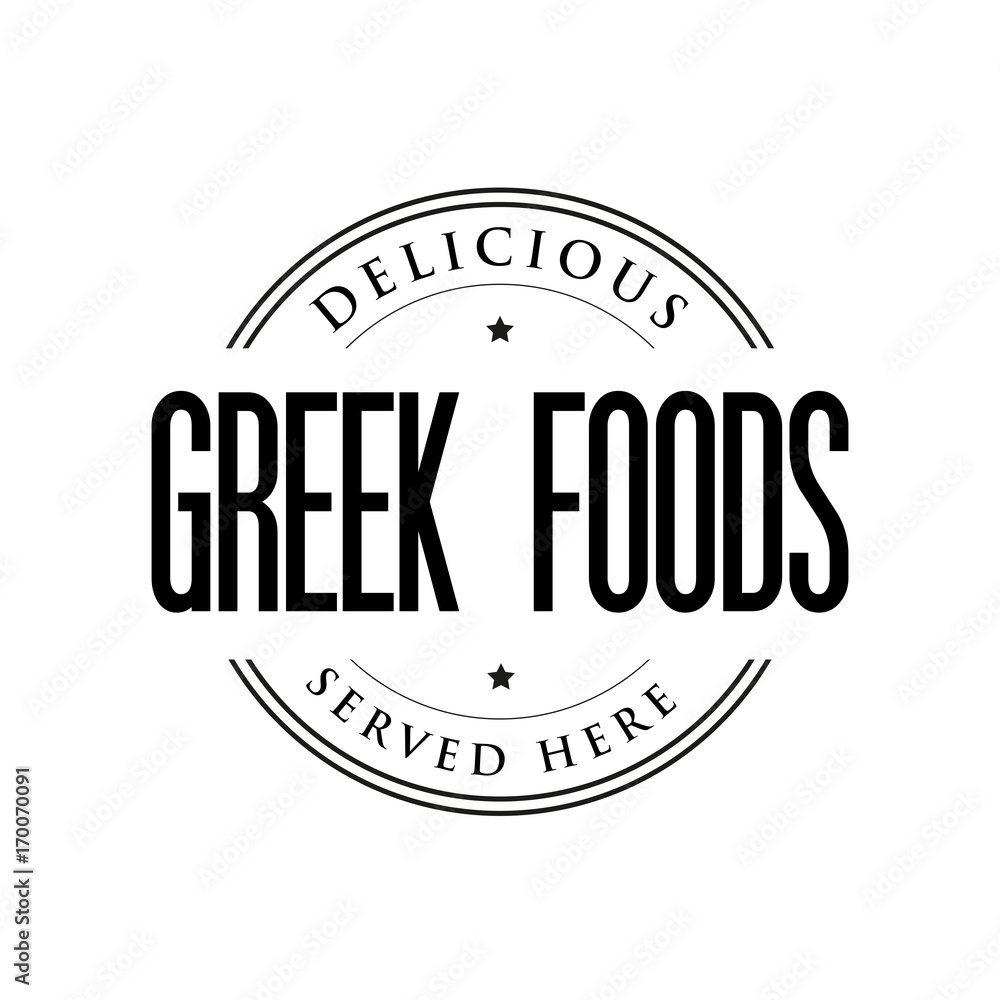 Fototapeta premium Greek Foods vintage stamp
