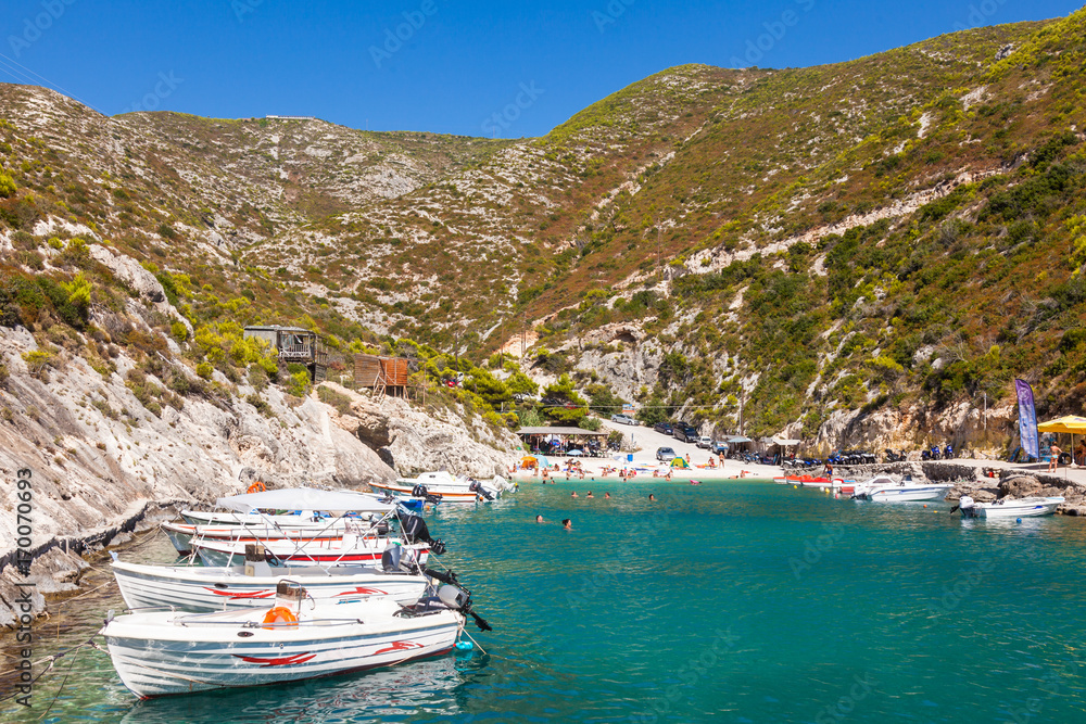 Obraz premium view of Porto Vromi beach in Zakynthos (Zante) island, in Greece