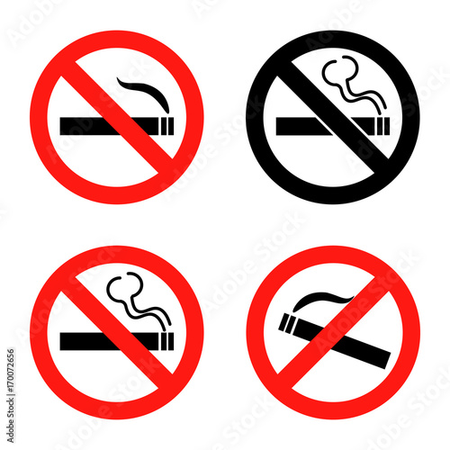 Free Download No smoking icons set. Flat design Vector Illustration - GFXLoad