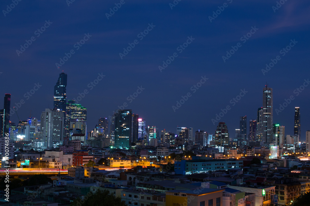 Bangkok urban view from Prime hotel view point(near Hua Lamphong train terminal