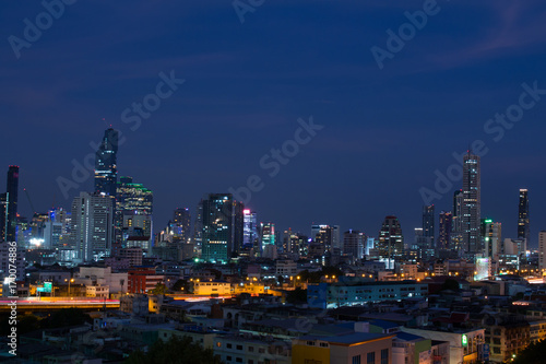 Bangkok urban view from Prime hotel view point near Hua Lamphong train terminal
