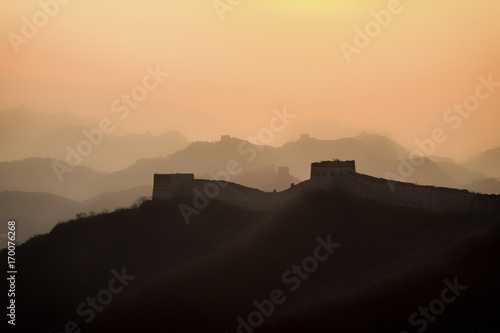 Sunrise at the Great Wall of China. The Great Wall of China is the world s longest wall and biggest ancient architecture