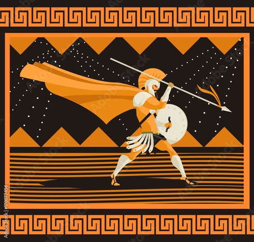 spartan orange and black figure