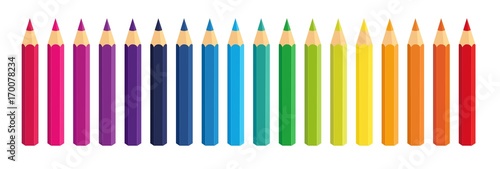 Photo Vector collection crayons colored pencil loosely arranged