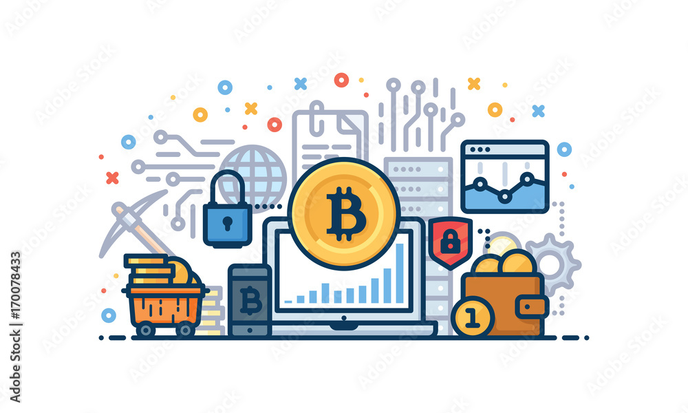Cryptocurrency vector illustration Cryptocurrency vector illustration
